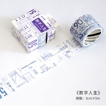 30mm Vintage Digital age Numbers Travelling Diary decoration washi tape DIY planner Diary scrapbooking masking tape Escolar