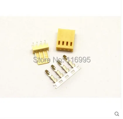 

Free shipping 100sets/pack KF2510 KF2510-4 4Pin (plug straight+shell+terminal) pitch2.54mm plug straight needle terminal