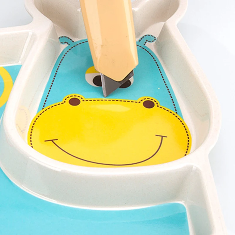 2017 Brand New Bamboo Tableware For Children Baby Feeding Set Plate Bowl Cup Fork Spoon Infant Dishes Baby Dinnereware Food Sets (5)