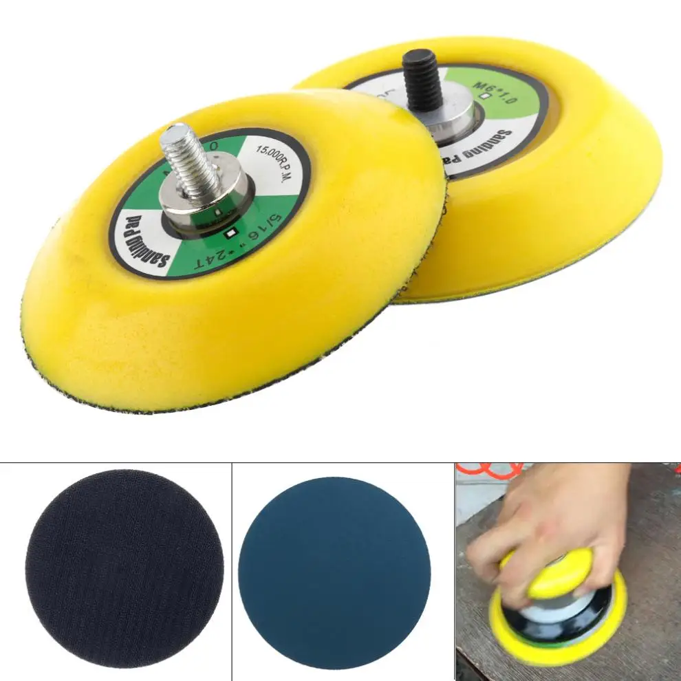 2pcs/lot 3 Inch 12000RPM Dual Action Random Orbital Sanding Pad with Hairy &Smooth Surface for Pneumatic Sanders / Air Polishers 2pcs lot 3 inch 12000rpm dual action random orbital sanding pad with hairy