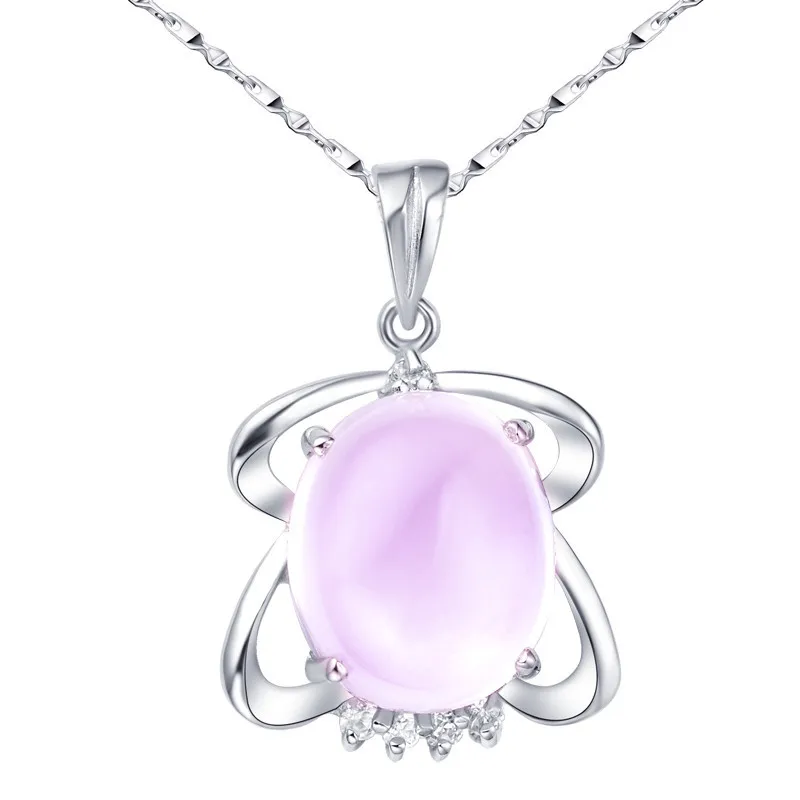 

Natural Rose Quartz 5 Carat Pendant Necklace 925 Sterling Silver Woman Fine Pink Crystal Gem Jewel Girl Birthstone Gift sp0543rs