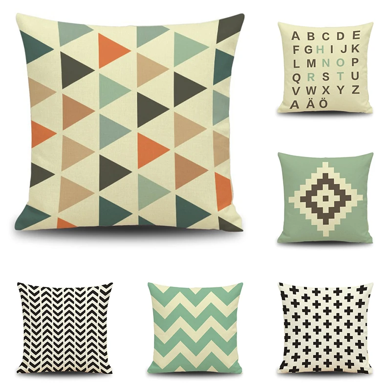

New Pillow Case Arrow dot black Cushion Cover Cotton Linen Anchor Geometric Sailing Printed Throw Pillows Cover Home Decor