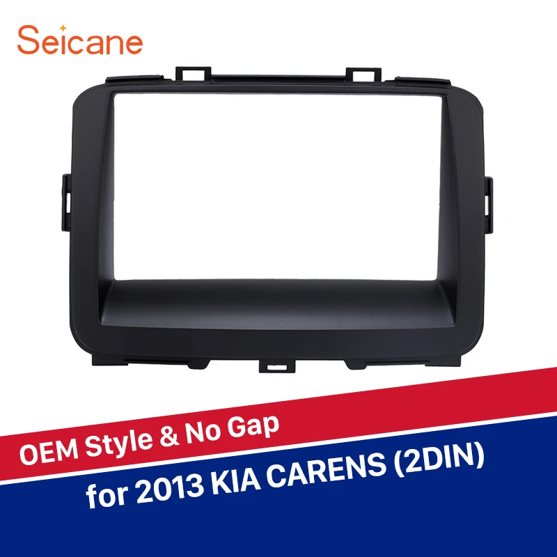 

Seicane Black Double Din Car Stereo Fascia Audio Panel Cover kit for 2013 KIA CARENS Radio Frame OEM style No Gap