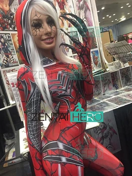 

3D Printed Hoodie Carnage Gwen Spidergirl Cosplay Costume Zentai Bodysuit Spiderman Catsuit Spider Gwen Stacy Cosplay Costume