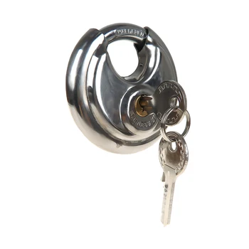 

1PC Home Improvement Good High Quality Stainless Steel Armor Brass Cylinder Disc Padlock Safely Security Round Lock