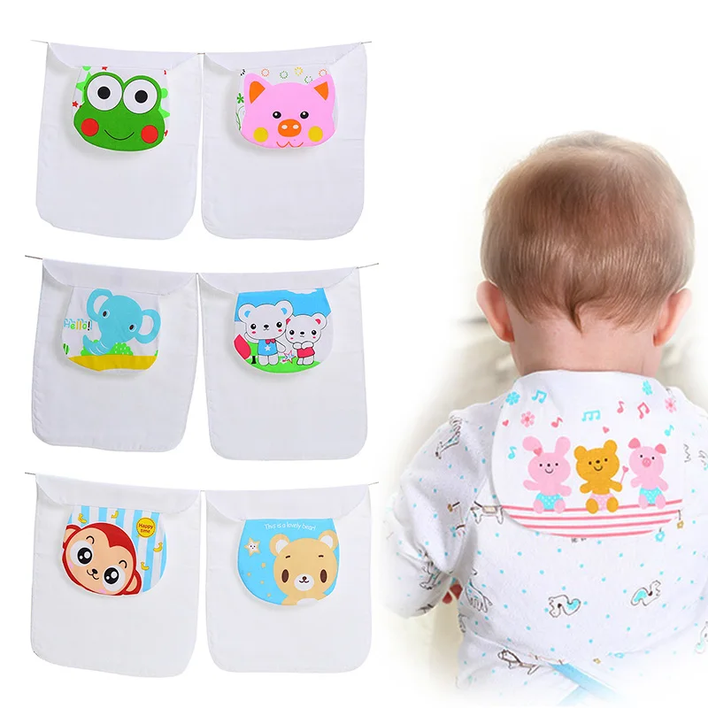 

New 1 Pcs Cotton Baby Wicking Towel Absorb Sweat Random Cartoon Print Baby Towel Back Towel Perspiration Wipes Reusable