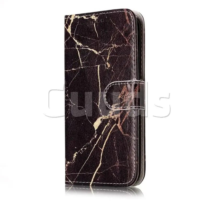 Black Gold Marble PU Leather Wallet Case for Samsung Galaxy S6 Edge G925