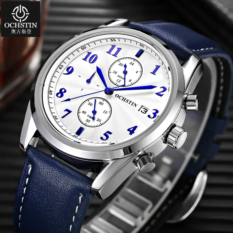 OCHSTIN Chronograph Sport Mens Watches Casual Quartz Wrist Military Army Business Male Clock Horlog