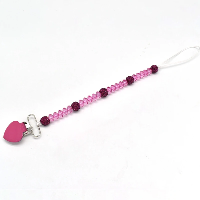 New Baby Infant Crystal Dummy Pacifier Chupetas Clip Teething Nipple Soother Holder Chain Cute