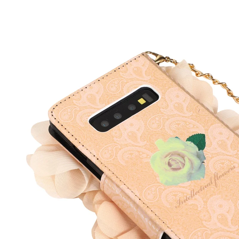Чехол для samsung Galaxy S10 крышка для Galaxy S10 плюс S10e lite случае Цветок Флип карты кожи с Плетеный бумажник случае kimTHmall