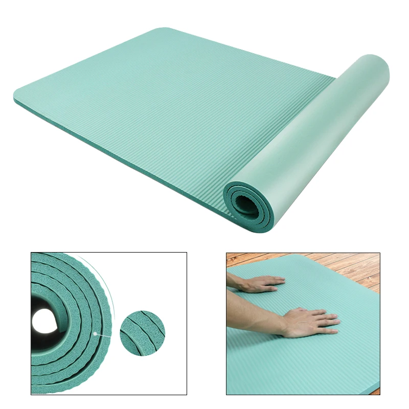 

10mm Quality Yoga Mat 185*80cm Thicked NBR Non-slip Fitness Pilates Mat with Free Carry Rope Home Exercises Gym Sport Pad