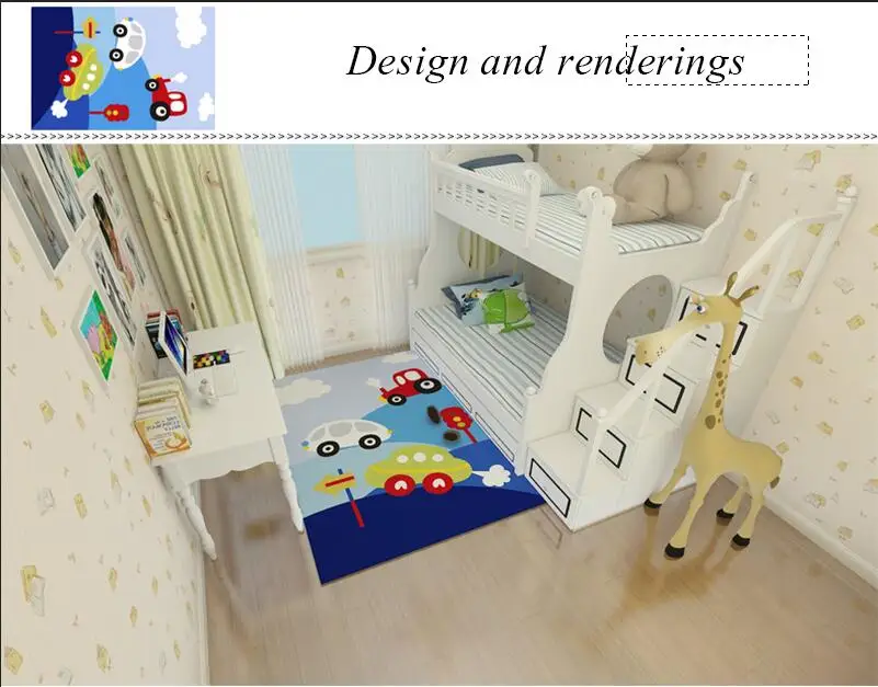 Мультяшный ковер для детской комнаты, для гостиной, бархатный, Vloerkleed Kinderkamer, для гостиной, спальни, дивана, пола, хлопковый ковер