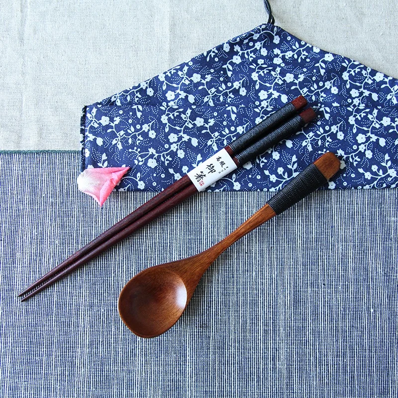 Buy Japan Style Wooden Dinnerware Set with Bag Adult