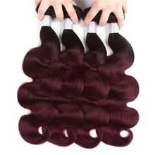1b 99j pacotes ombre onda do corpo brasileiro cabelo tecer pacotes cabelo tecer brasileiro 3 / 4 pacotes ombre extensões de cabelo atacado