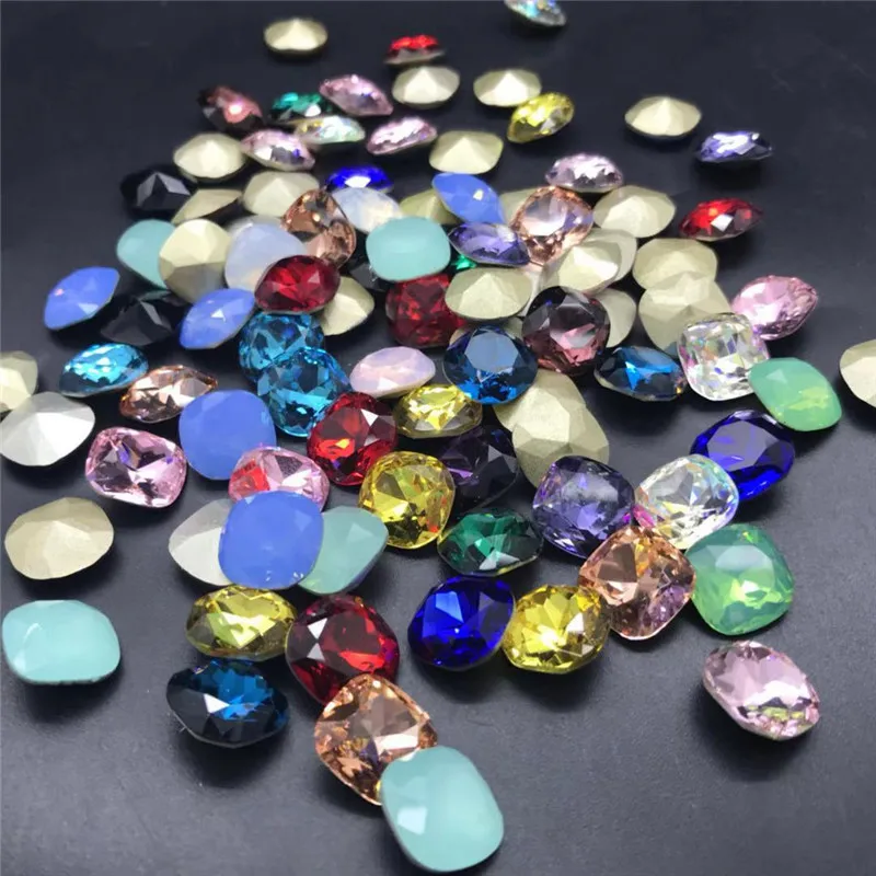

Topstone K9 Glass Crystal Opal Mix Colors 12mm Classicial Fat Square 40pcs Pointed Back Rhinestones High Quality