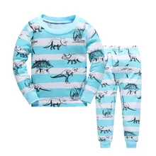 font b Kids b font Pajamas Sets boys Dinosaur pattern night suit Children cartoon Sleepwear