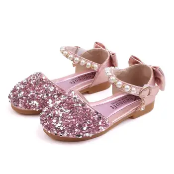 

New Arrival Spring Autumn Baby Girls Leather shoes Fashion Sequins Princess Shoes Roman Style Children Kids Party shoes