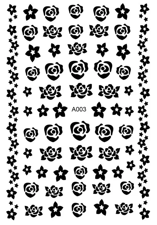 

30 Styles! Fashion 3D Black Designs Nail Decals Back Glue Nail Stickers For Nail Tips Beauty DIY