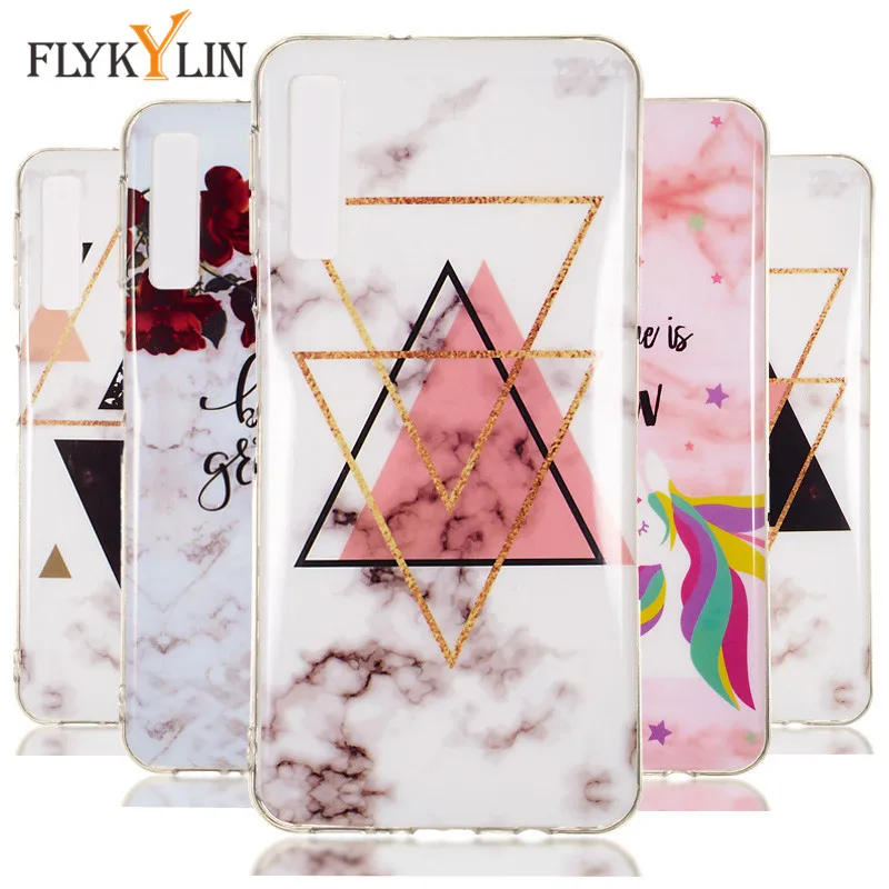 

FLYKYLIN Soft TPU Case on For Coque Samsung Galaxy A7 2018 Case Silicone Marble Cover For Funda Samsung A9 2018 Cover Phone Capa