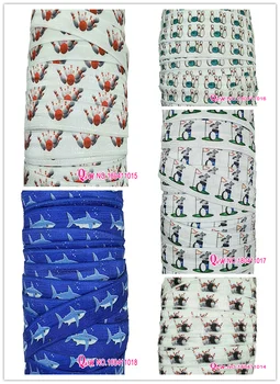 

Q&N wholesale/OEM 5/8inch 16mm bowing&golf&shark printed folded over elastic FOE for hairbows hair tie free shipping