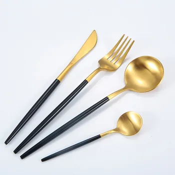 

24Pcs/set Dinner Set Cutlery Knives Forks Spoons Western Kitchen Dinnerware Stainless Steel Home Party Tableware Set