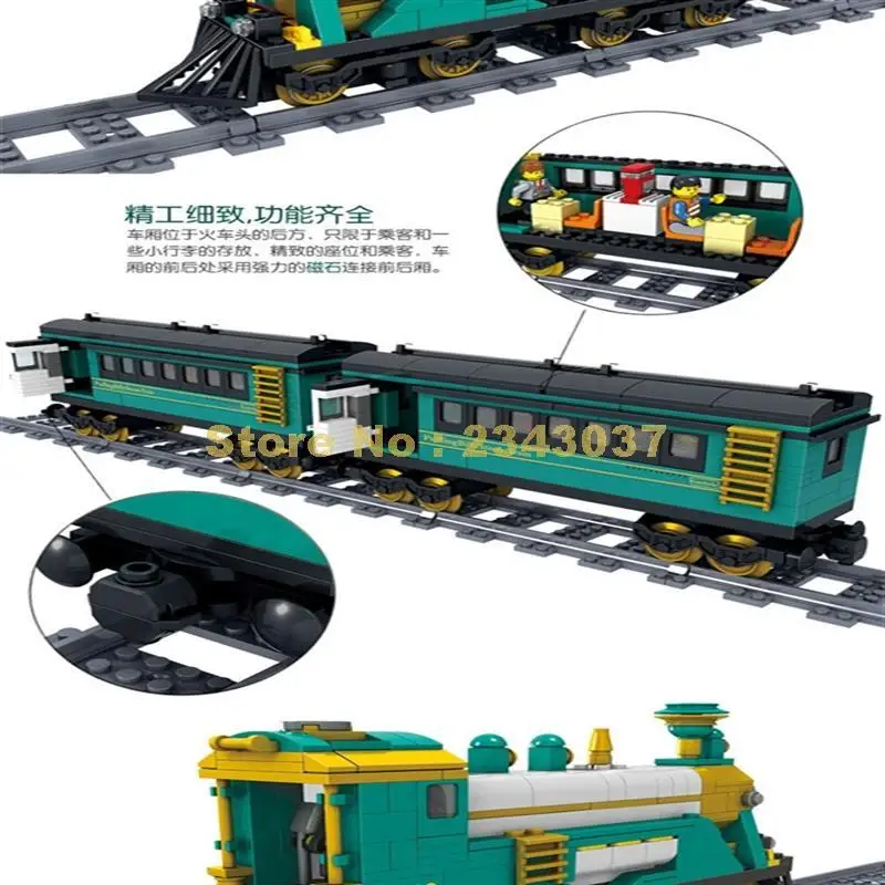 98102 851 шт. Батарея работает электрический Puffing Билли паровоз Building Block|Блочные