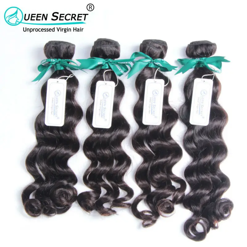 

Queen Secret Top Indian Virgin Hair Natural Wave 2pcs a lot 6A Indian Natural Wave Human Hair No Mix Virgin Indian Hair