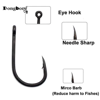 

100pcs Teflon Coating Carp Fishing Hooks Micro Barbed Classic Boilie Hook with Eye Anti Scare Black Size 2 4 6 8 10 Carp Hook