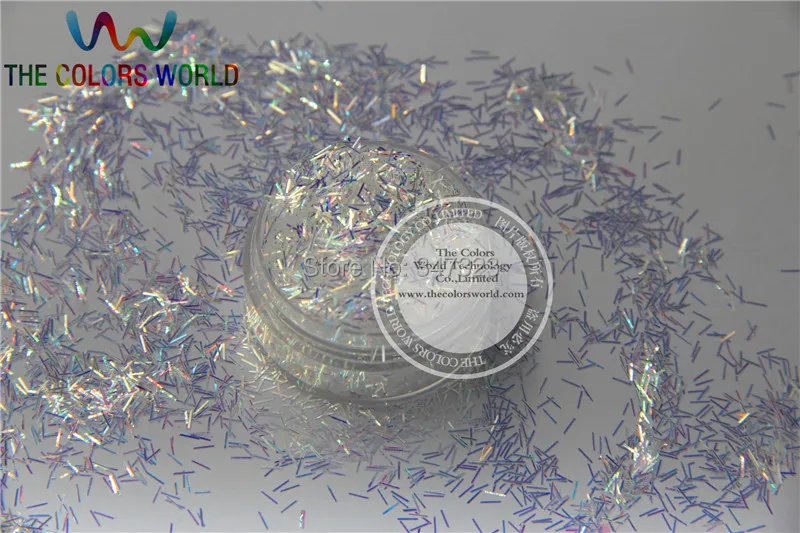 Branco com Luz Parkles para a Arte do Unha e Faça Tamanho Azul Shinning Cores Brilho Tira Curto Barra Formas Você Mesmo Supplies1pack = 50g 3mm 5 Beleza e saúde