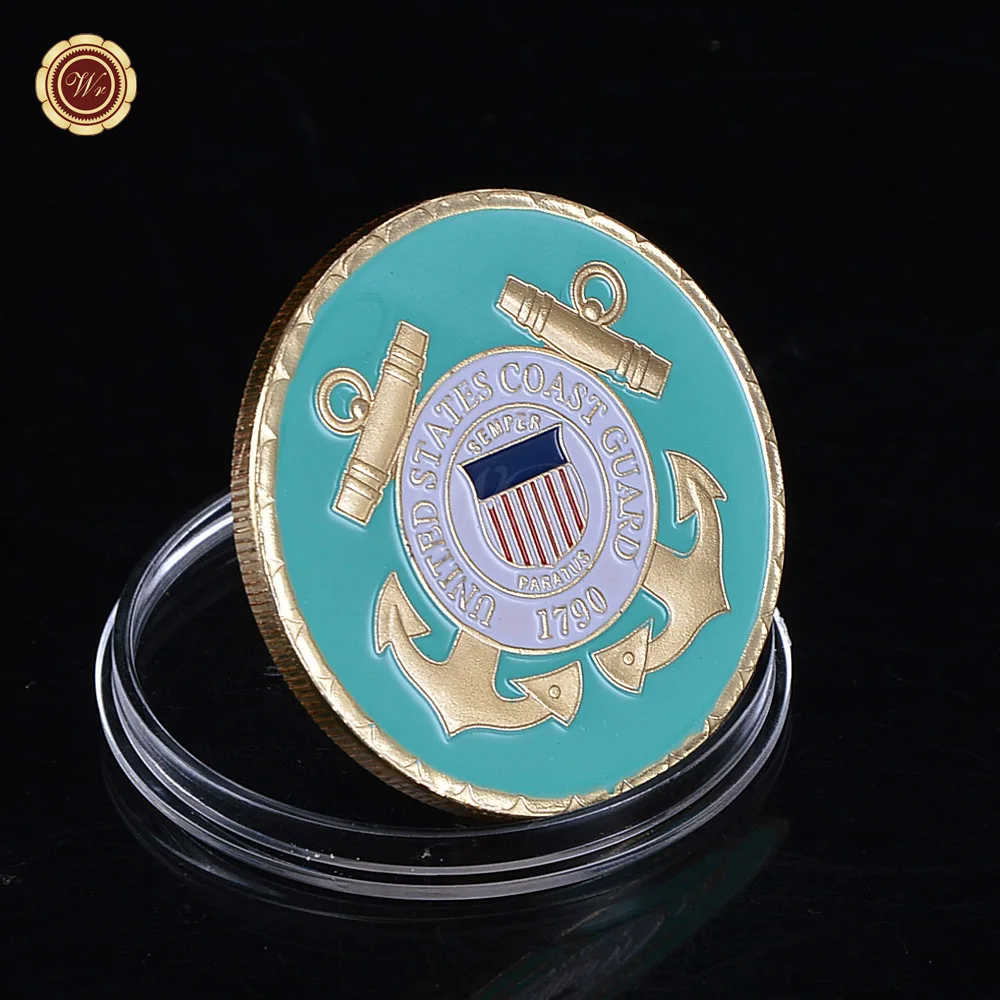 Hot New United States Coast Guard Gold Plated Coin Unique American