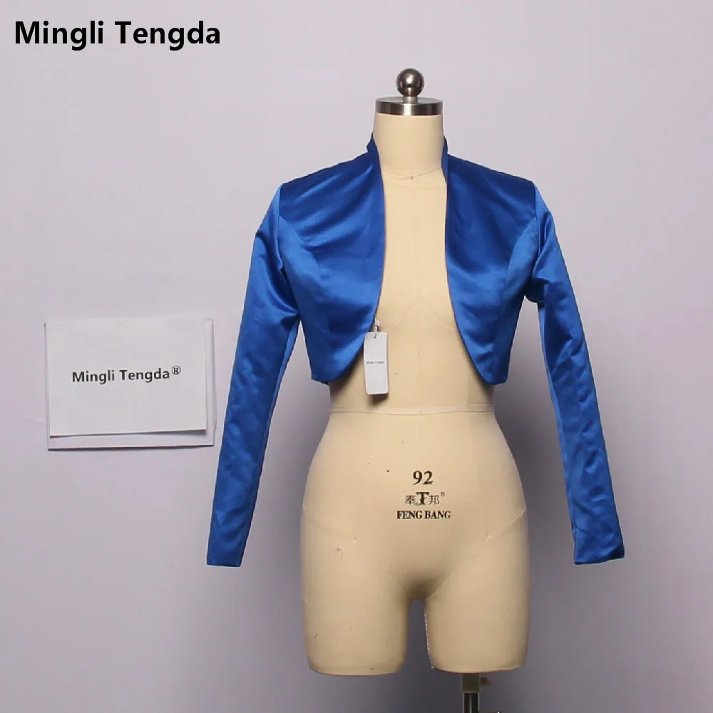 Женское болеро с длинными рукавами mingli Tengda ярко-синее свадебное женские кейпы 2019