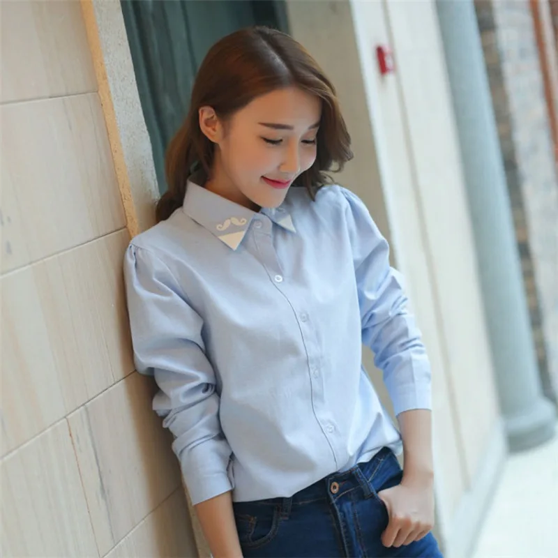 Casual Printing slim Blouse Long Sleeve Blouses Summer