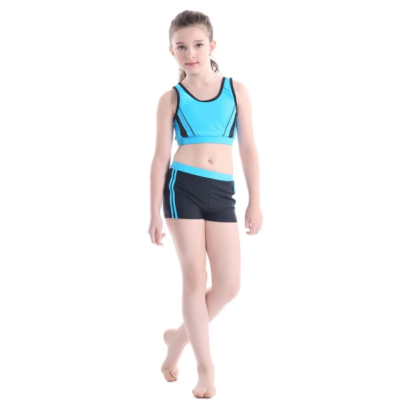 

2018 Summer Hot Sale Sport Style Beach Wear for Kids Pathchwork Bathing Suit Two Colors Available Design for Lovely Girls