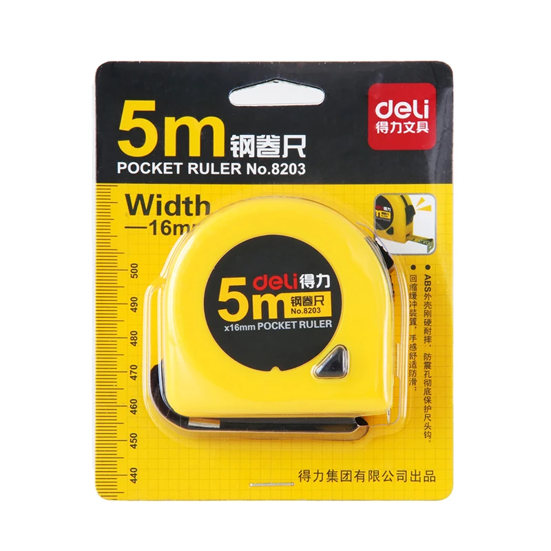 

Deli 5m Stainless Steel Retractable Measuring Tape Measure Ruler Metric Tape Ruler Sewing Tailor Sewing Measuring Tape