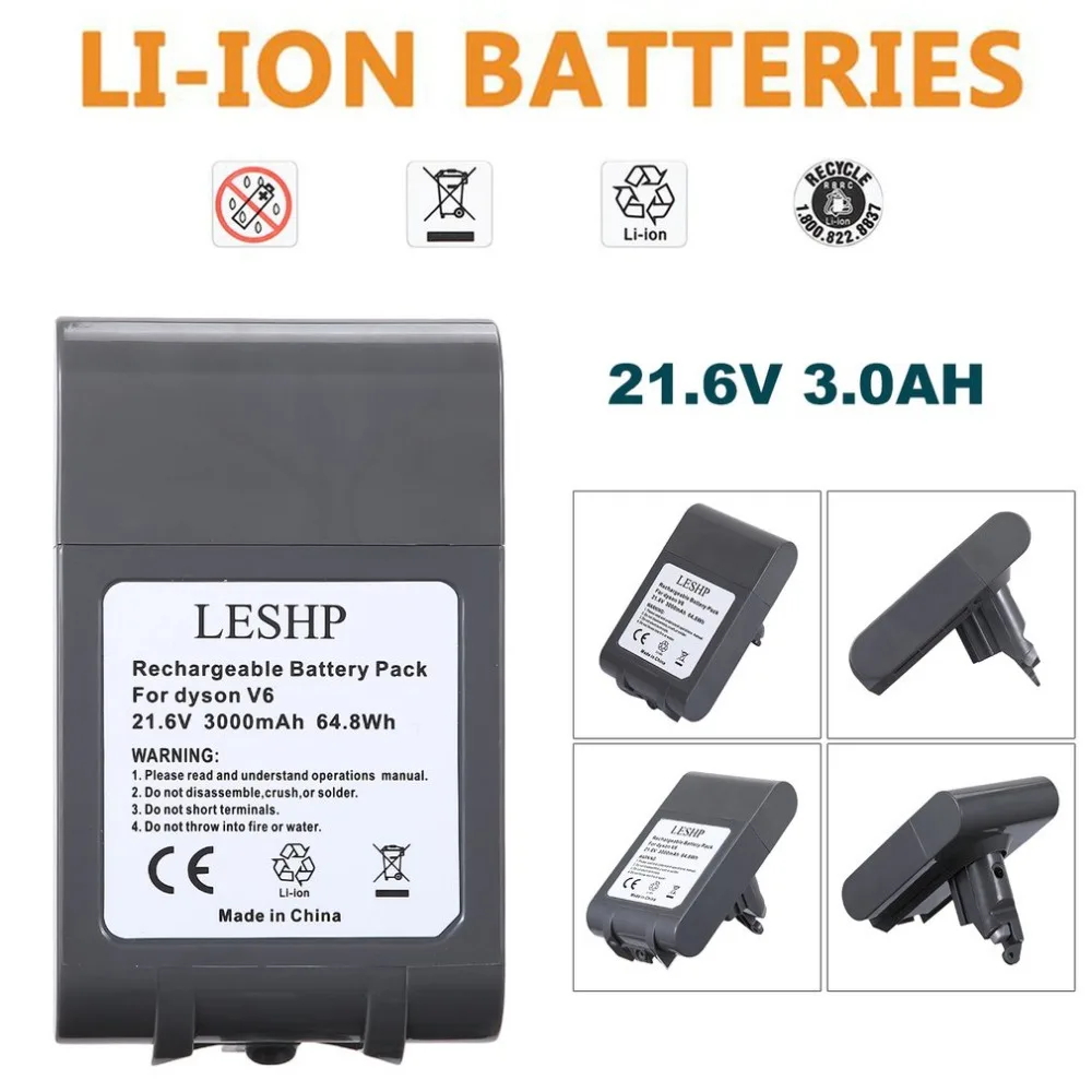 

21.6V 3AH Lithium Ion Battery For Dyson Vacuum Cleaner V6 DC58 DC59 DC61 DC62 D72 DC74 BC683 Replacement Battery Power Tool