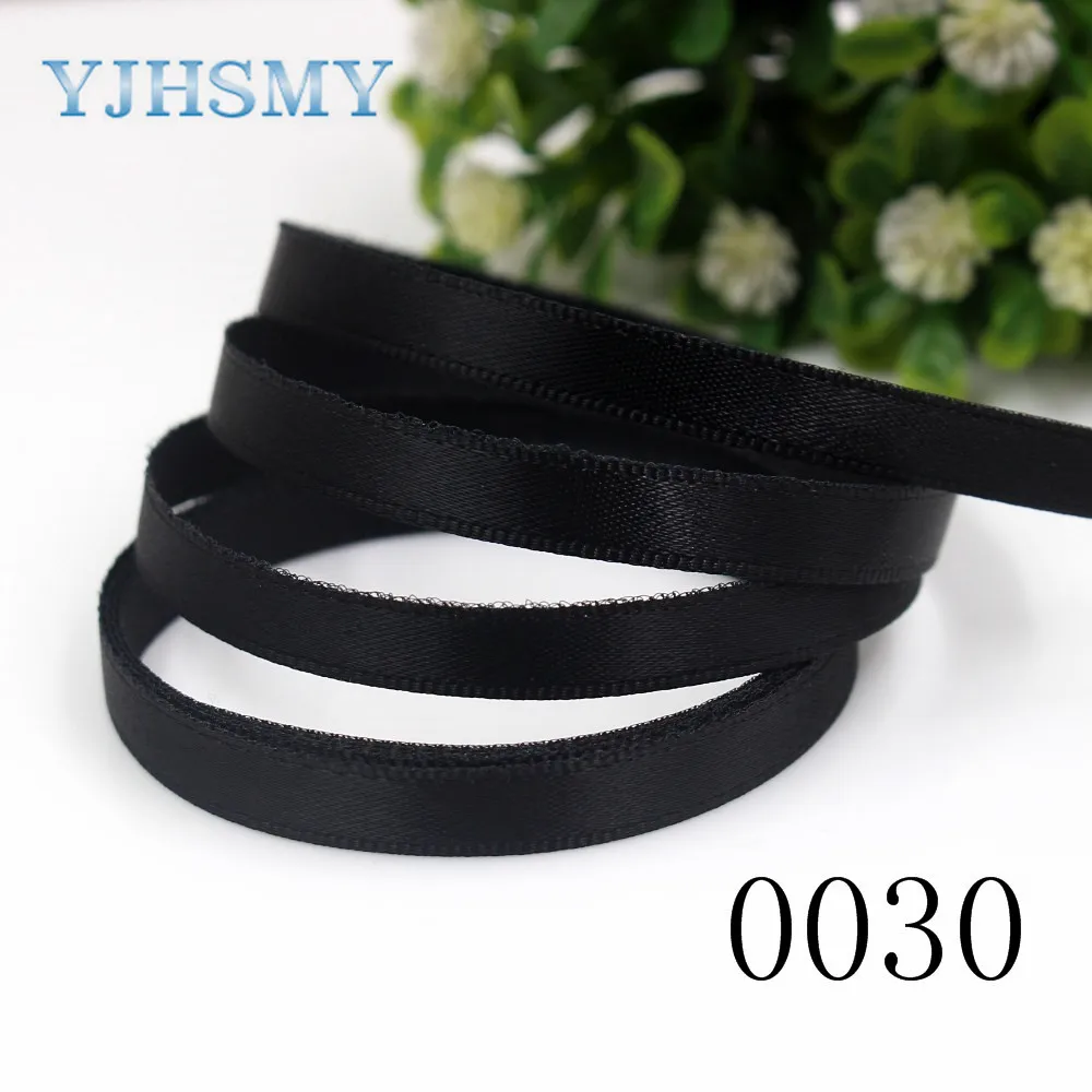 YJHSMY J 181219 D6mm 6 мм 100 ярдов одноцветные атласные ленты Аксессуары для одежды DIY