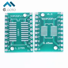 50 шт. SOP20 SSOP20 TSSOP20 к DIP20 Булавки SMD к DIP-адаптер 0.65 мм/1.27 мм 2.54 мм DIP Булавки Шаг печатной платы конвертер
