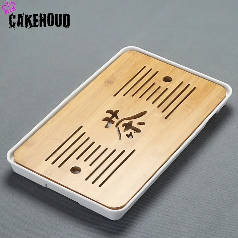 CAKEHOUD China Pu'er Tea Bamboo Tray Tea Tray Drainage Water Storage Table Kungfu Tea Ceremony Board Service Tray TeaAccessories