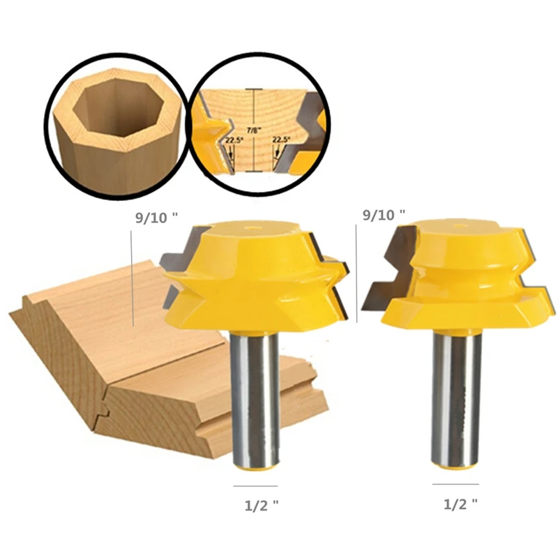 

2pcs Professional Rail Stile Router Bit 1/2 inch Shank Woodworking Chisel Cutter