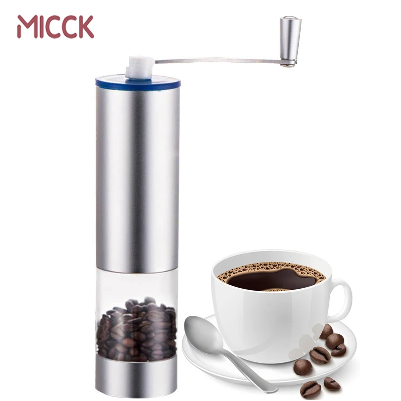 MICCK المحمولة دليل طاحونة القهوة القهوة قابل للغسل اليد مطحنة Coffeeware القهوة الفاصوليا الفلفل الحبوب مطحنة التخييم القهوة صانع