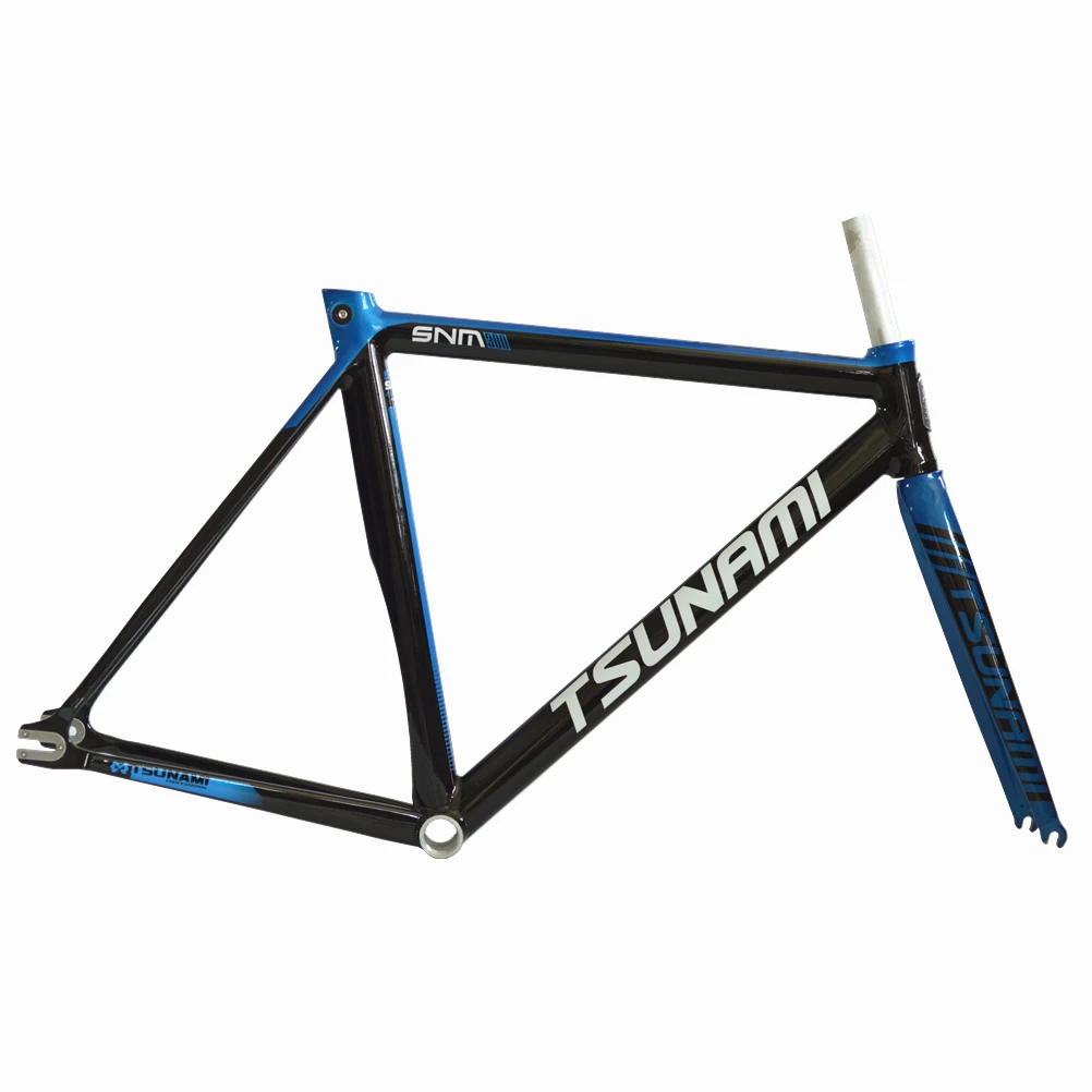 Excellent TSUNAMI Aluminium Broken wind Fixed Gear Frameset Fork 700c x 52cm 54cm Fixie frame Track High Quality Bicycle Parts SNM300 5