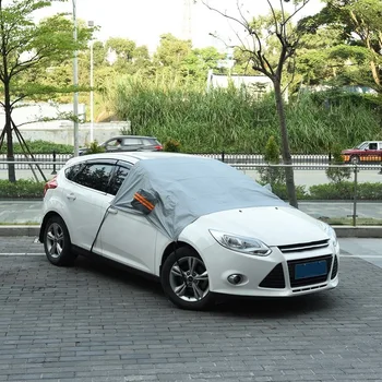 

Car Half Cover For Outdoor UV Waterproof Rain Dust Snow Breathable Full Protection For Cars Windscreen