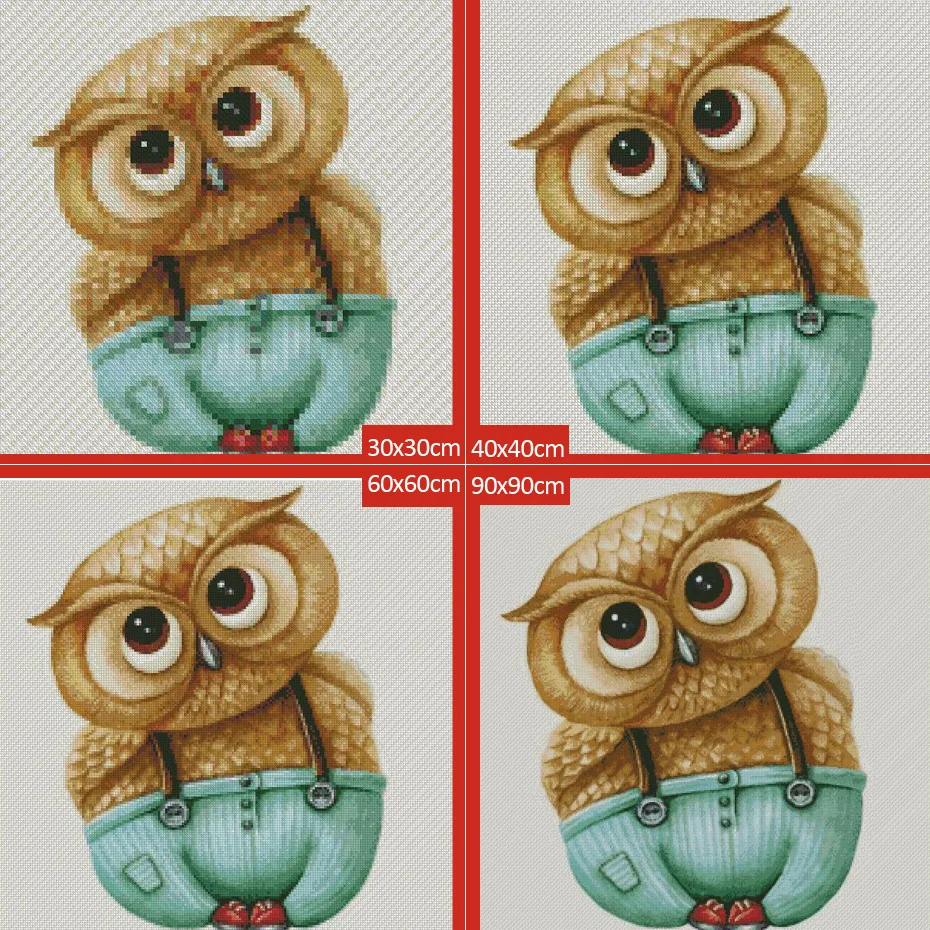 Berlian Lukisan Berlian Bordir Mata Besar Owl Kartun Lucu Anak