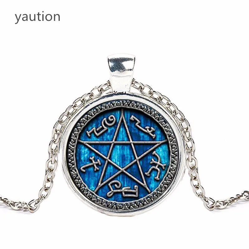 

Hot supernatural necklace saving people hunting things family business Dean winchester sam crystal glass dome necklace