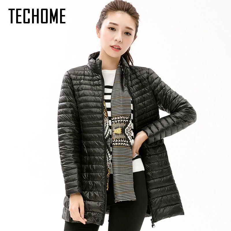 Женское длинное пальто на утином пуху Повседневная теплая парка с длинным