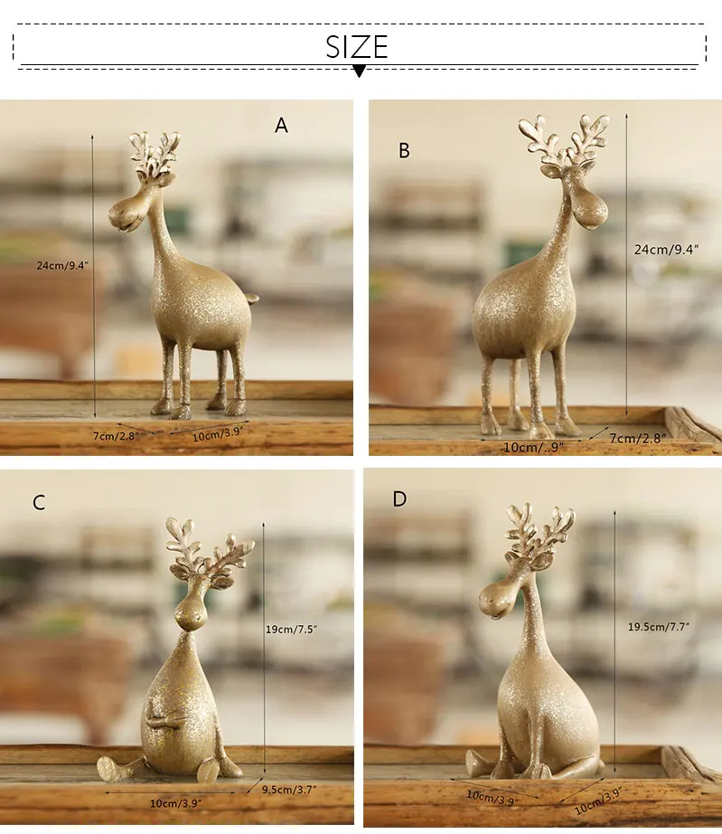 4 коллекции, современные украшения для дома, аксессуары, уникальные фигурки оленя из смолы, милые Креативные миниатюрные украшения в виде животного, оленя
