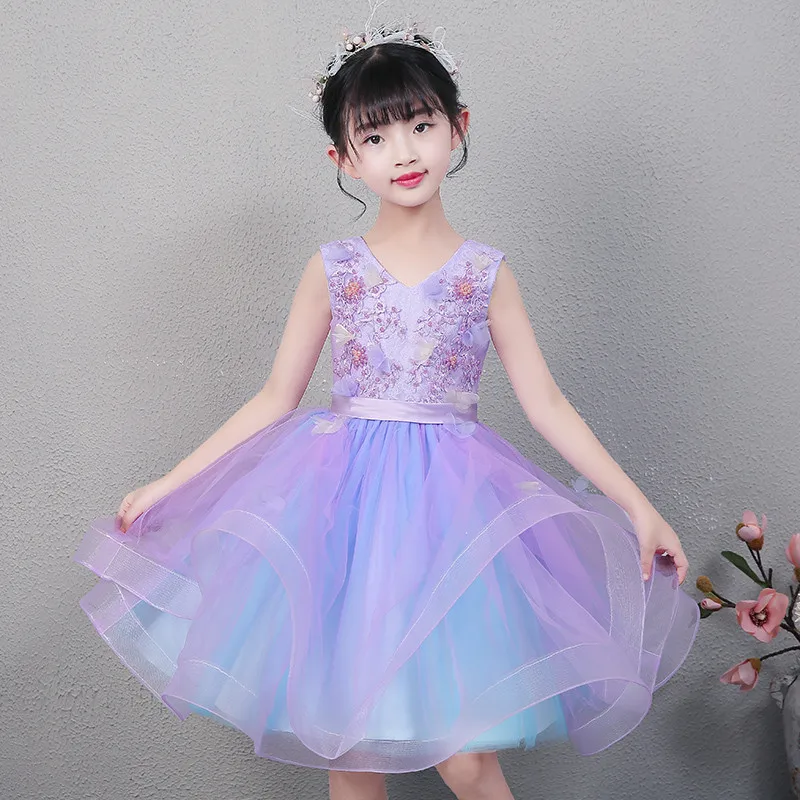 

Summer New High Quality Baby Kids Birthday Wedding Party Princess Lace Short Dress Little Girl Toddler Evening Party Tutu Dress