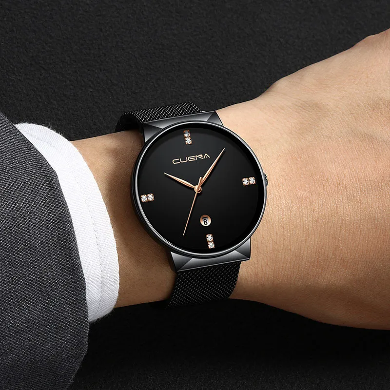 Роскошные ультра тонкие часы мужские стальные ремешок повседневные кварцевые часы мужские наручные часы Zegarek Meski часы подарок для мужчин