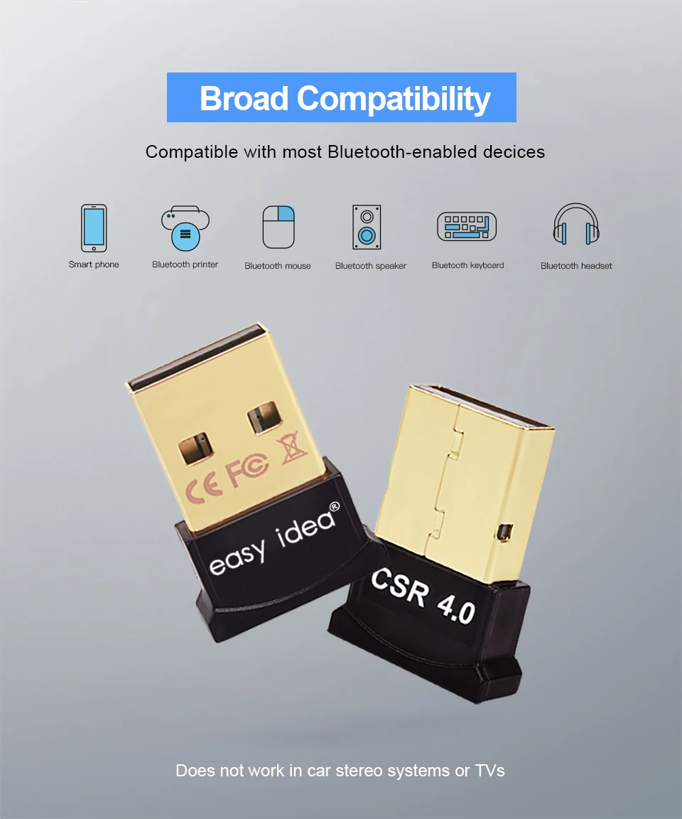 Easyidea Bluetooth адаптер USB ключ для компьютера PC беспроводной USB Bluetooth передатчик 4,0 музыкальный приемник Bluetooth адаптер
