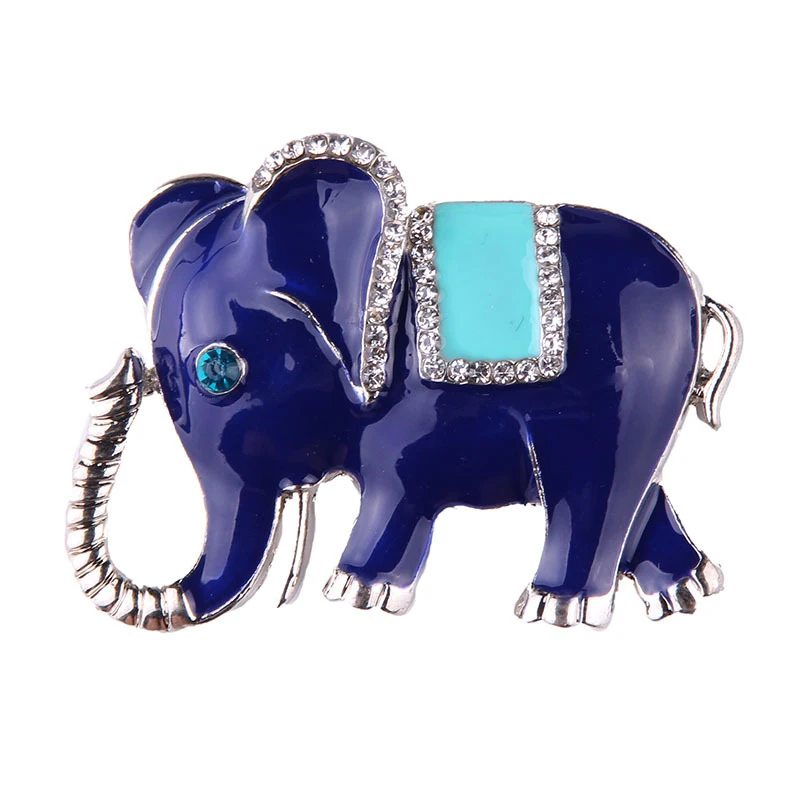 Buy New Silver Plated Elephant Brooch Pins Rhinestone